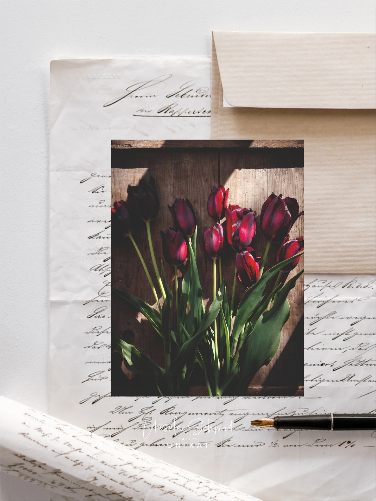 Postkarte Tulpenblütenstrauss