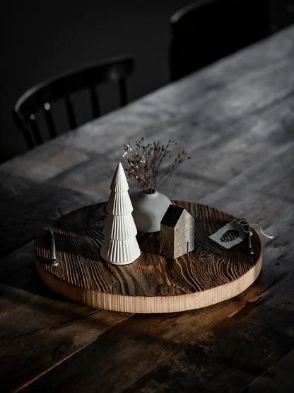 Rustikales Holztablett