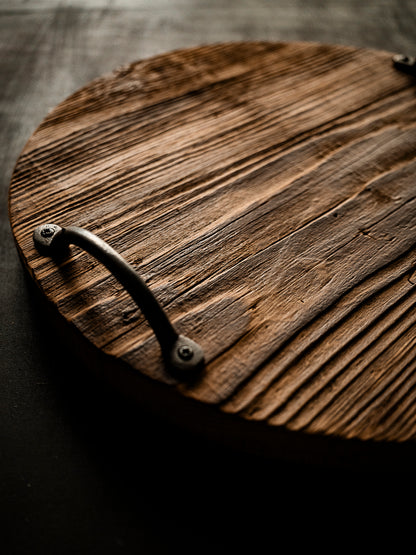 Rustikales Holztablett