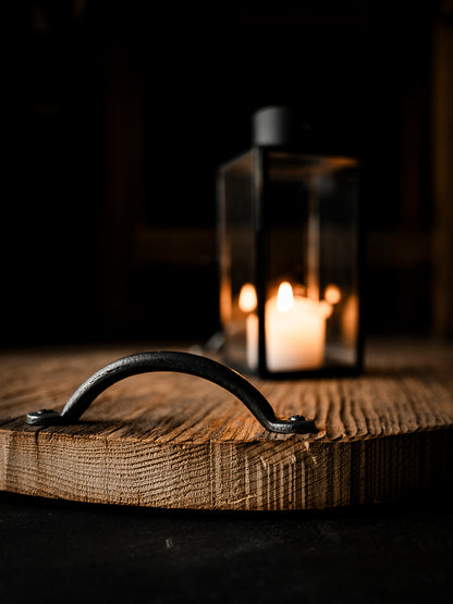 Rustikales Holztablett