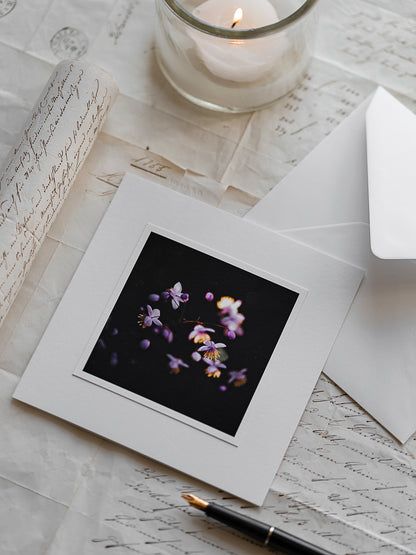 Trauerkarte Wiesenraute im Mondlicht - Kartenunikat Schweiz