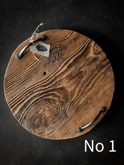 Rustikales Holztablett