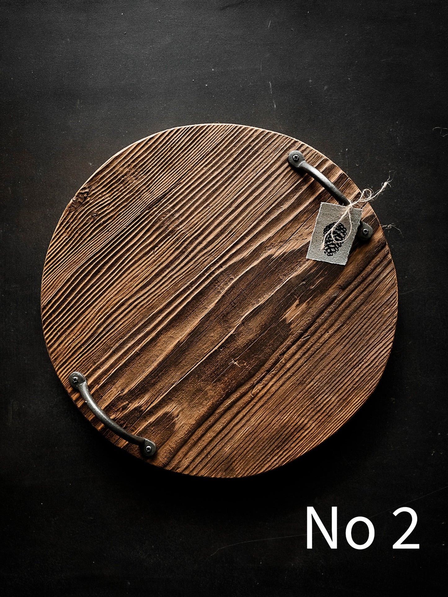 Rustikales Holztablett