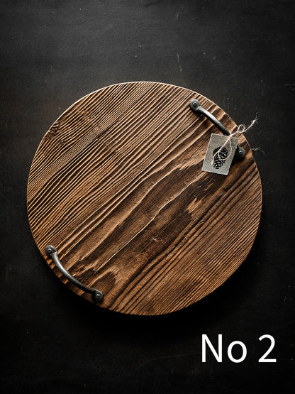 Rustikales Holztablett