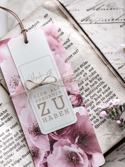 Buchzeichen in rosa für deine beste Freundin oder Mama