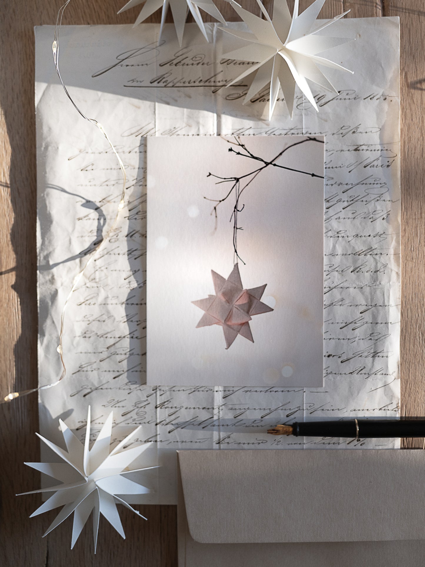 Postkarte Weihnachtsstern